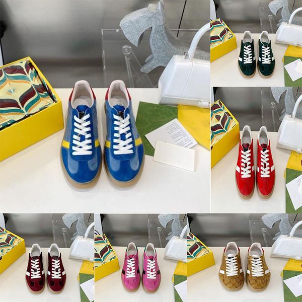 

shoes casual designer gazelle samba og sports casual shoes men's women's flat luxury vegan pink velvet red black white chewing gum, White;red