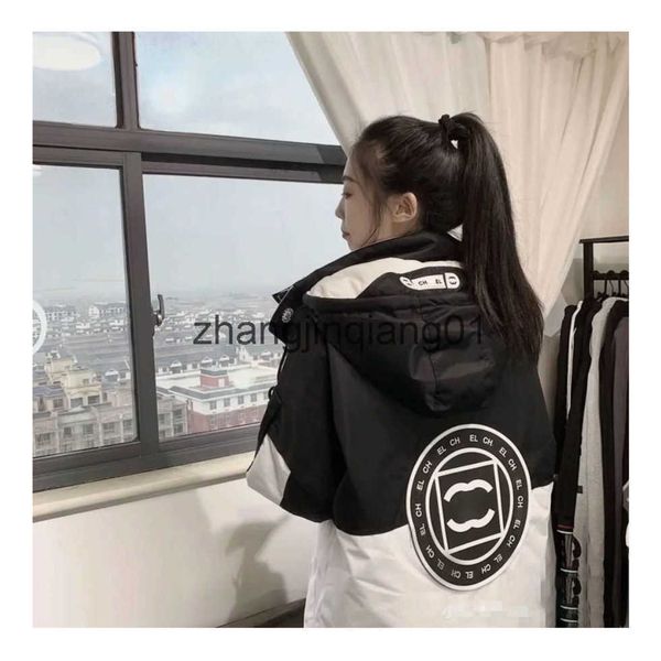 

designer channel down puffer jacket mens womens autumn winter white duck down style thickened extra long tooling fashion brands vintage larg, Black