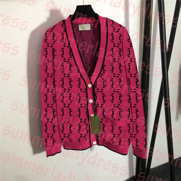 

designer cardigan fashion warm sweater autumn v neck knitted coat letter print street overcoat, White;black