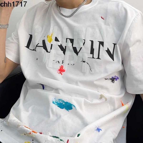 

meichao galleryes depts co limited splash graffiti print loose oversize short sleeve women's t-shirt men's, White;black