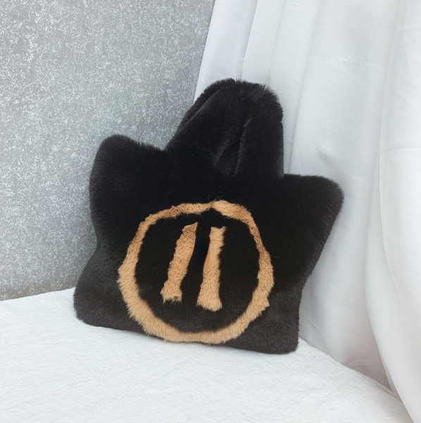 

solid color imitation wool duffel bags handbag women cross body bag casual fashion totes with letter