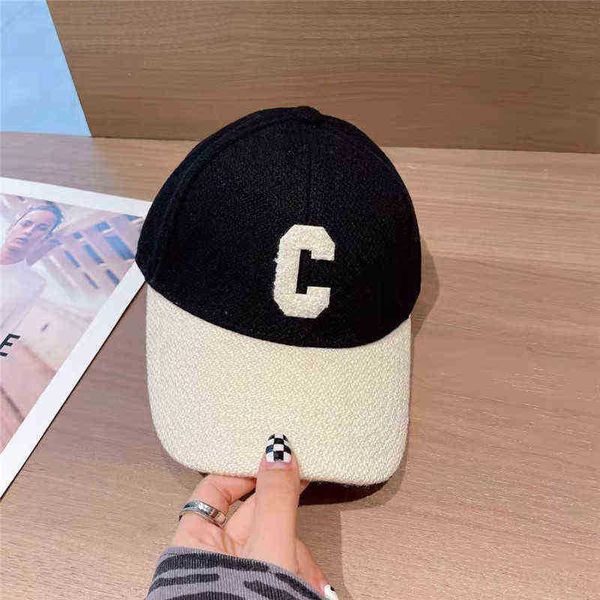 

new arrival brand design baseball caps with and box women adjustable letter c wool baseball caps g221018, Blue;gray