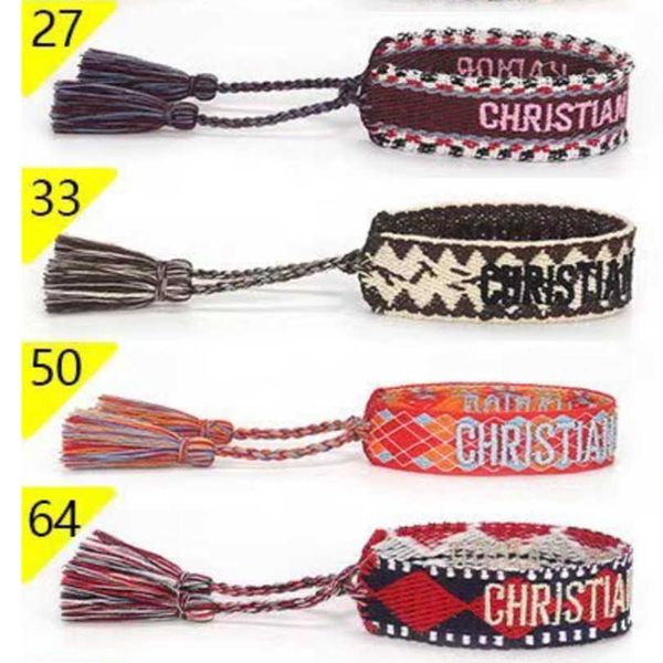 

luxury fashion women's bracelets brand d designer bangle jewelry female embroidery woven bracelet bohemian creative tassel men's g, Golden;silver