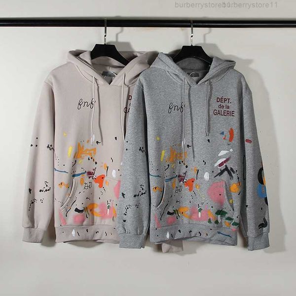 

men's hoodies sweatshirts men's hoodies sweatshirts autumn and winter galleryes dept graffiti splash ink print embroidery sweater, Black