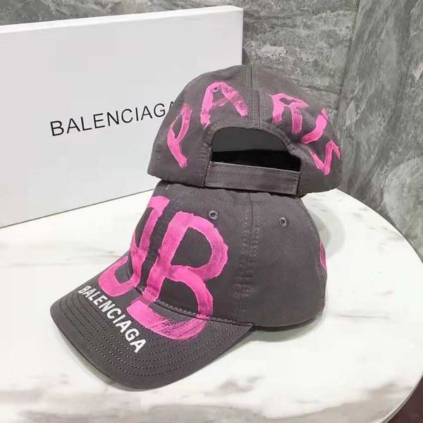 

new designer balencigass bonnet hat beanie winter paris ball caps double b large letter graffiti baseball cap couple's versatile person, Blue;gray
