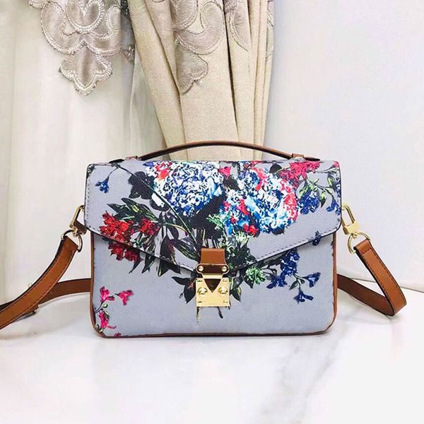 

garden flower printed messenger bag women handbag postman purse crossbody shoulder bags coated canvas fashion letter printed adjustable stra
