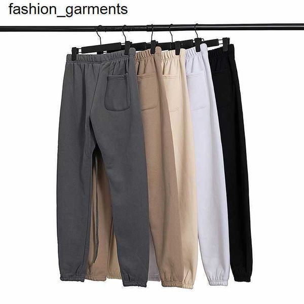 

designer brand double line essential reflective bunches plush leisure sports pants, Black