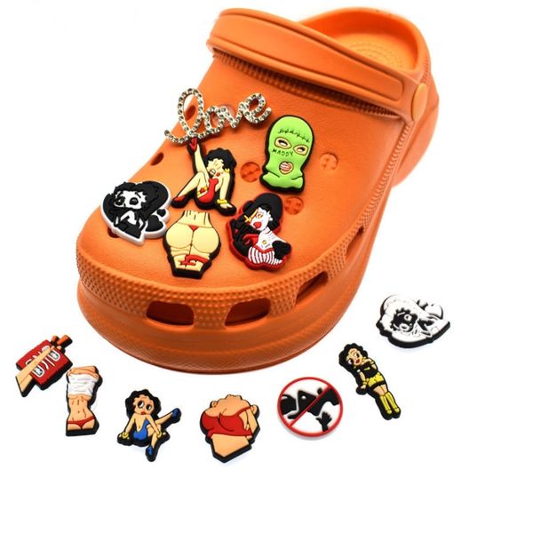 

pvc shoe parts accessories decoration buckle charm clog pins buttons croc charms cartoon sports girls kid party decor music dance, White;pink