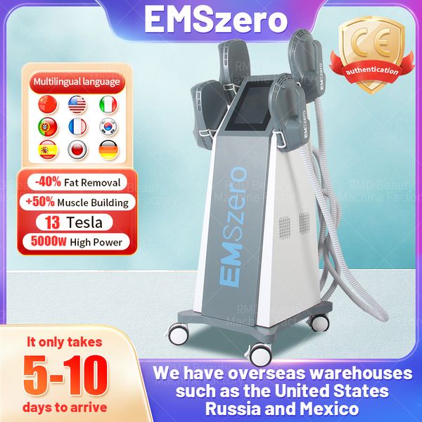 

dls-emslim body sculpting slimming the new neo 14 tesla hi-emt machine with 4 pcs rf handles with pelvic stimulation pads optional emszero