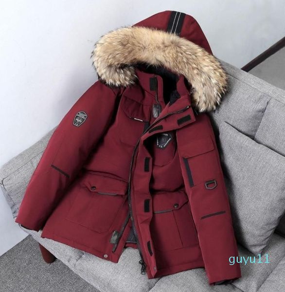 

men's down winter men coat warm couple jacket women's white duck parkas coats fashion, Black