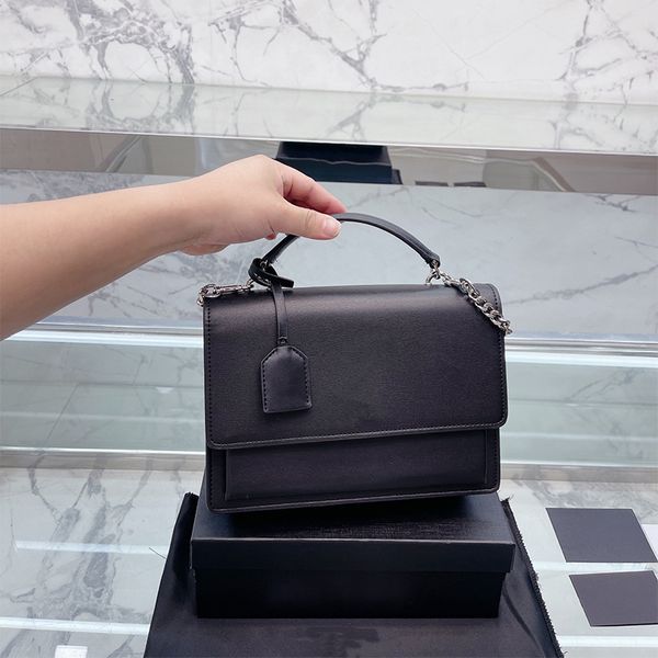 

classic luxury women's bag leather chain sunset bag crossbody 25cm shoulder bags 5 colors designer handbags messenger shopping handbag