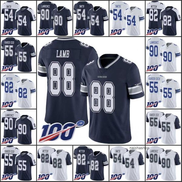 

jersey dallas''cowboys''men #54 jaylon smith 55 leighton vander esch 90 demarcus lawrence 82 witten 100th limited'&, Black