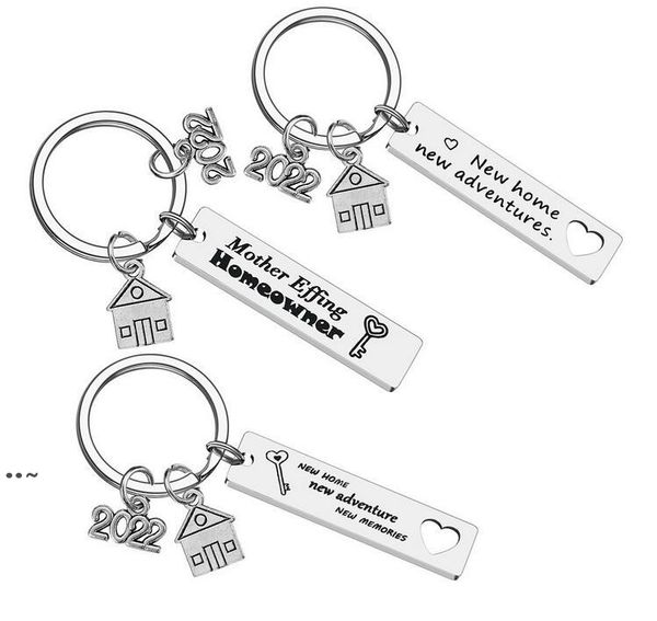 

new home adventures housewarming key chain pendant family love keychains creative house luggage decoration key ring gwb16542, Slivery;golden
