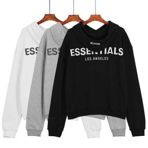 

men's and women's hoodies sweatshirts 2022 fashion brand essential autumn winter new style los angeles limited 3n reflective lette, Black
