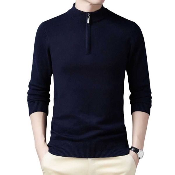 

men's sweaters new fashion half zip pullover slim fit jumpers knitwear winter warm casual brand man g221018, White;black