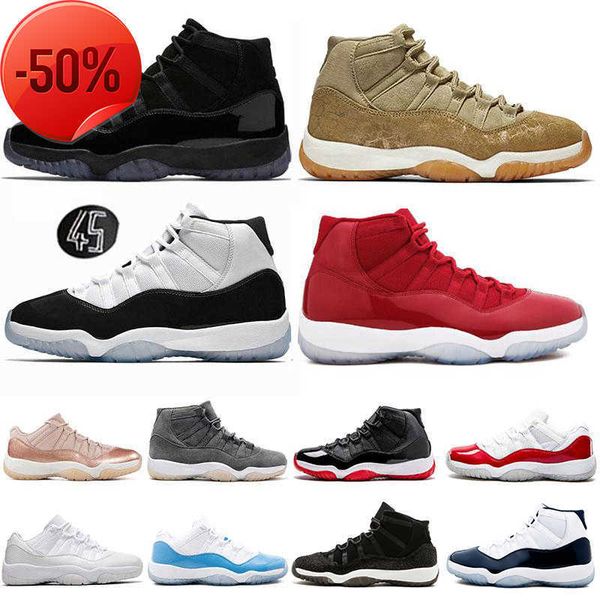 

boots 11 mens 11s basketball shoes new concord 45 platinum tint space jam gym red win like 96 xi designer sneakers men sport shoes, Black