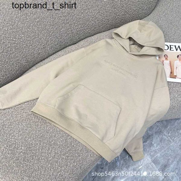 

men's hoodies designer sweatshirts alexanders early autumn men's women's three-dimensional wangs letter loose pocket hoodie, Black