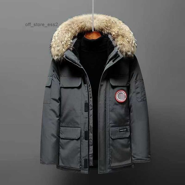 

canada men's down jacket parkas winter work clothes outdoor thickened fashion warm keeping couple live broadcast canadian goose hoodie, Black