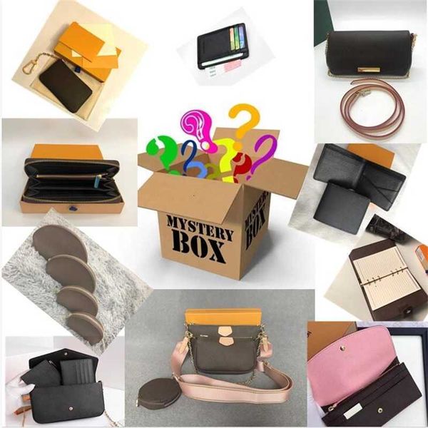 

50% discount lucky mystery box blind random wallet shoulder bag cosmetic style pen count this card case coin purse surprise gift any