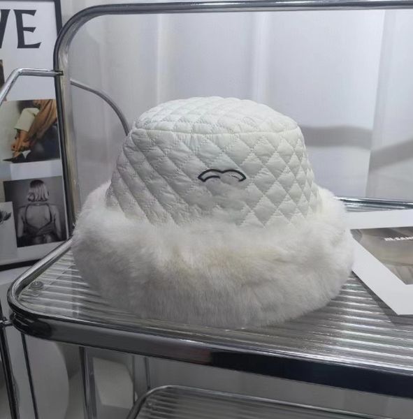 

designer thicken bucket hat winter female stingy brim hats warm plush fleece fisherman fluffy plush velvet letter soft cap for man woman 894, Blue;gray