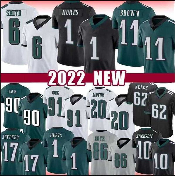 

jalen hurts jersey mens womens kids custom philadelphia''eagles''devonta smith jason kelce a.j. brown boy brian dawkins, Black