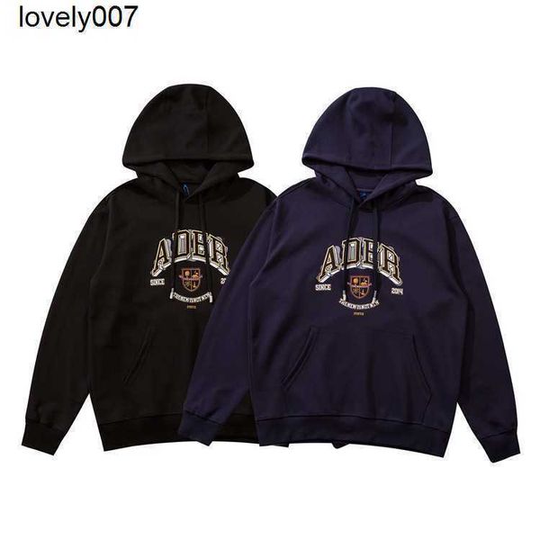 

men's hoodies designer sweatshirts ader autumn shield badge loose casual hooded couple's sweater, Black