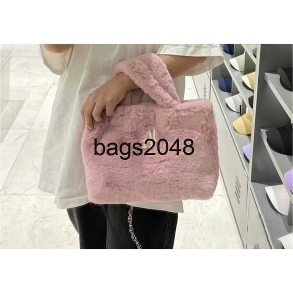 

nys designer evening bags womens bag autumn winter new tote bag lamb hair large capacity handheld one shoulder wool handbags