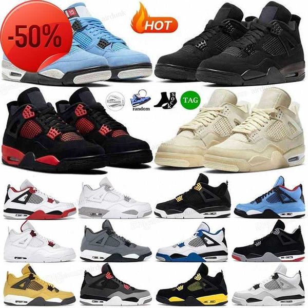 

boots men women 4 4s basketball shoes jumpman red thunder sail black cat white oreo pure money infrared military metallic purple cool grey d