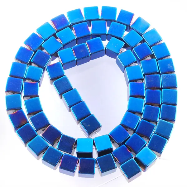 

Blue Natural Hematite Materials Stone Spacer Beads Square Charmy Cube For Jewelry Making Diy Necklace Accessories BL326