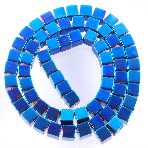 

Blue Natural Hematite Materials Stone Spacer Beads Square Charmy Cube For Jewelry Making Diy Necklace Accessories BL326