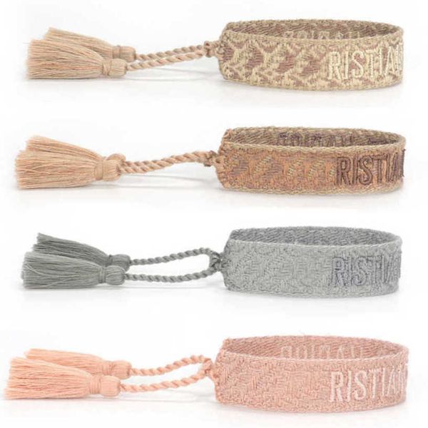 

fashion women's luxury bracelets brand d bangle jewelry designer letter hand woven bracelet simple wrist bohemian rope trinket men girl, Golden;silver
