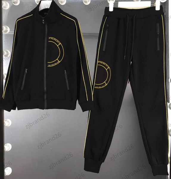 

two piece pants womens tracksuits zippered print pocket stand collar jacket coat stripe beam foot motion trousers comfortable joker women tw, White