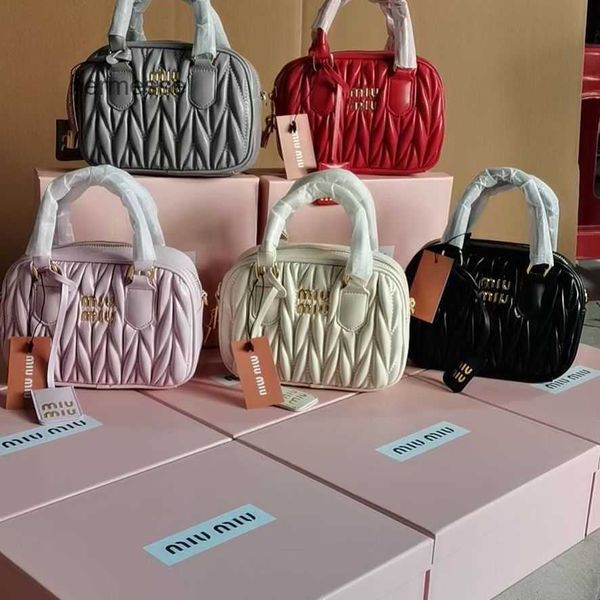 

evening bags miumius designer womens luxury bowling boston sheepskin pleated bag new pillow handbags one shoulder crossbody hobo handbag