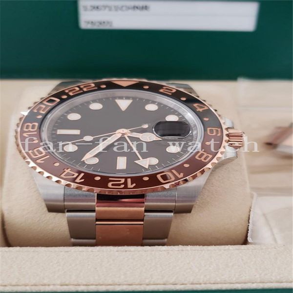 

watches cfactory watches 126711 chnr gmt 18k rose gold/rootbeer 904l gm.3285 movement mechanical automatic mens watch men wristwatche, Slivery;brown