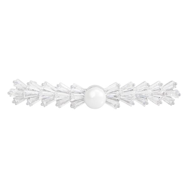 

new flower hair barrettes crystal hair claw clips for women with pearl hairpins headdress fashion jewelry christmas gift, Golden;silver
