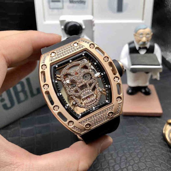 

business leisure richa rm men's fully automatic mechanical watch all over the sky star diamond hollowed out skeleton personalized fashi
