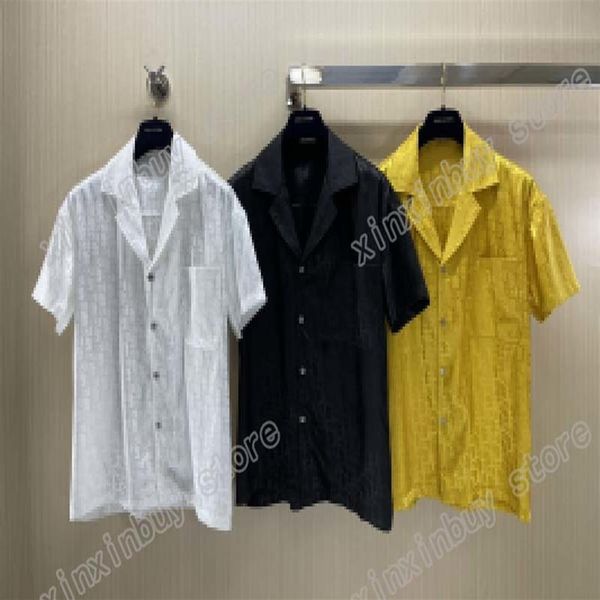 

21ss men printed t shirts designer jacquard letters printing clothes short sleeve mens shirt tag white black yellow190q