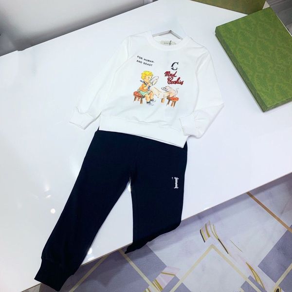 

clothing sets kids designer clothes baby clothes girls boys tracksuits with letters cotton sports loose outfit warm autumn and winter 2 piec, White