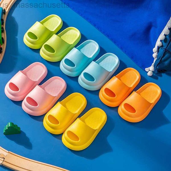 

slipper children' slippers summer boys and girls' baby indoor household anti-skid soft soled cute shower sandals l221020, Black;grey