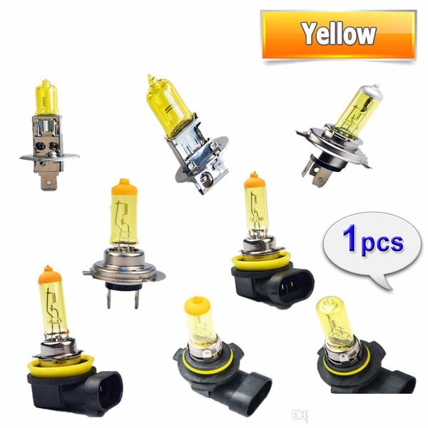 

halogen car lights new 2 pcs yellow h1 h3 h4 h7 h8 h11 9005 9006 halogen bb 12v 55w 3000k quartz glass xenon car headlight lamp drop dhigz