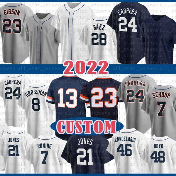 

custom javier baez martinez baseball jersey detroit miguel cabrera kirk gibson tucker barnhart jacoby jones jeimer candelario isaac paredes, Blue;black