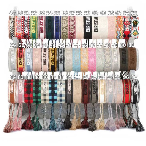 

fashion women's luxury bracelets d brand designer bangle embroidery wrist rope bohemia tassel hand woven bracelet men's girl simpl, Golden;silver