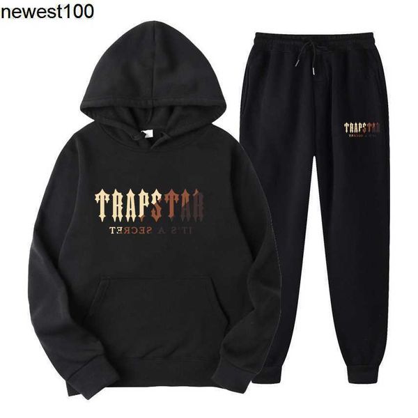 

men's tracksuits designer new trapstar letters printed men's men's sweatshirt set hoodie style brush sweater, Gray