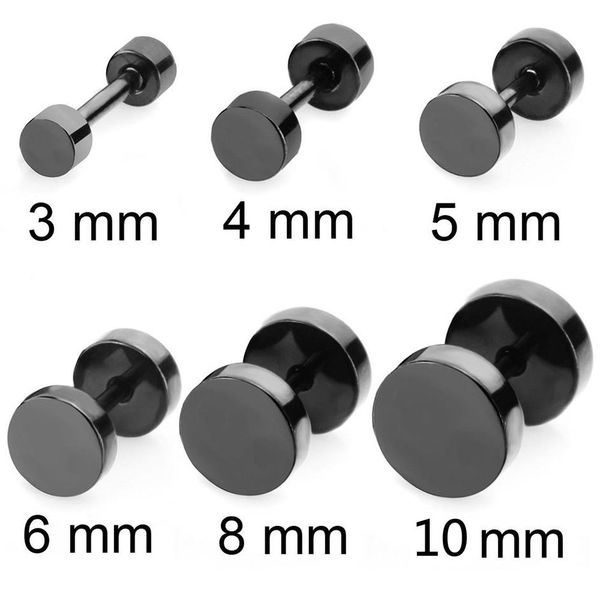 

black tone barbell earring fake ear expander 100pcs lot ear ring body piercing jewelry round 316l266b, Slivery;golden