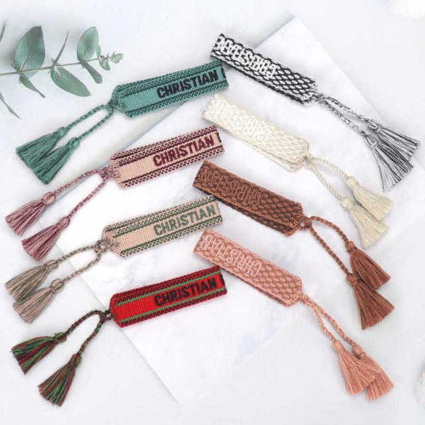 

bracelets women's fashion luxury d brand bangle jewelry designer handmade braided embroidered bracelet girl woven men's fabric tas, Black