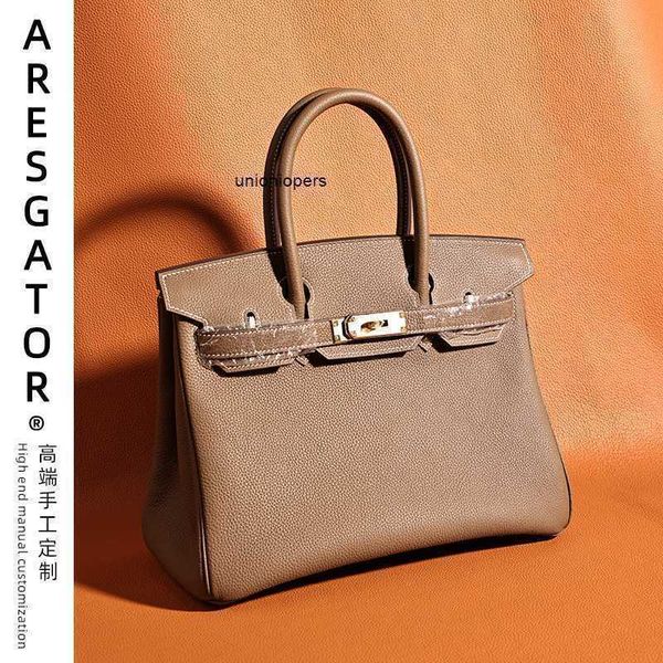 

designers handbags herme birkins bags aresgator litchi pattern handmade original togo minority high-grade hand-held messenger leather women&