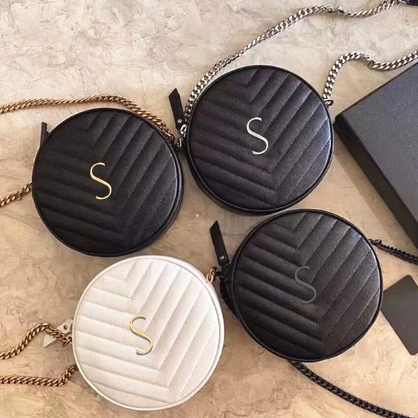 

7a quality genuine leather dinner vinyle bags women's mens tote round crossbody camera bag luxury designer evening v-quil252r