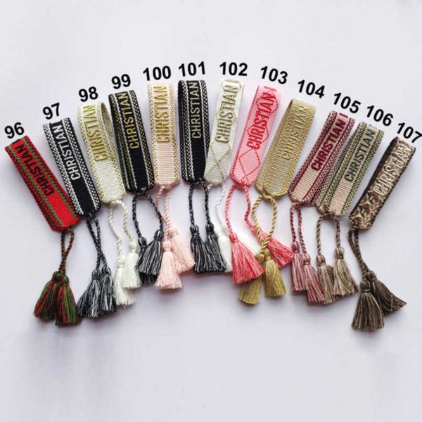 

women fashion luxury bracelets brand bangle d designer jewelry bohemian female embroidered letter hand woven tassel rope bracelet men girl f, Black