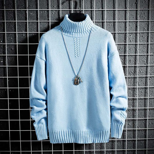 

men's sweaters men solid pullovers sweater large size -3xl turtleneck trendy retro males leisure chic soft warm knitted all-match slim, White;black