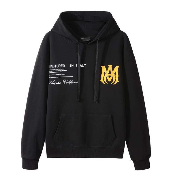 

2022 fw 23ss autumn and winter amirs mens women luxury designer street hoodies long sleeve embroidery sweatshirts man clothing #3336 amiri, Black